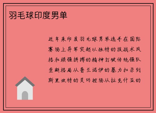 羽毛球印度男单
